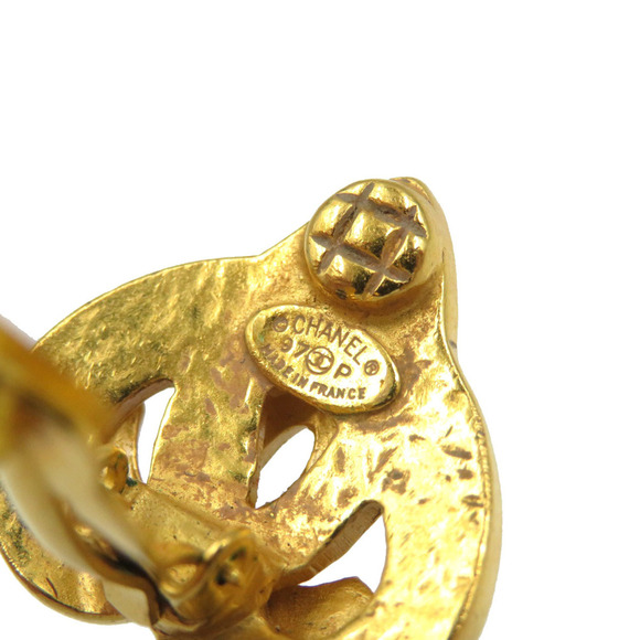 CHANEL Coco Mark 97P Metal Gold Earrings - Picture 4 of 4